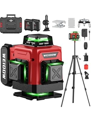 Photo 1 of Laser Level 360 Self Leveling with Tripod,WEIDDW 4D Lazer Level,4x360° Cross Line Laser for Construction Project Renovation,Floor Tile, Laser Level Lines Tool with 2x4800mAh Batteries,Durable Case