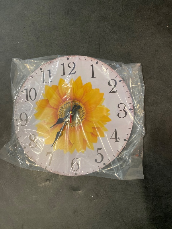 Photo 3 of Sunflower Flower Wall Clock Beautiful Yellow Floral Blooming Nature Bright 10 Inch Silent Non Ticking Battery Operated Clock Vintage Round Clock for Living Room Bedroom Bathroom Office Decor