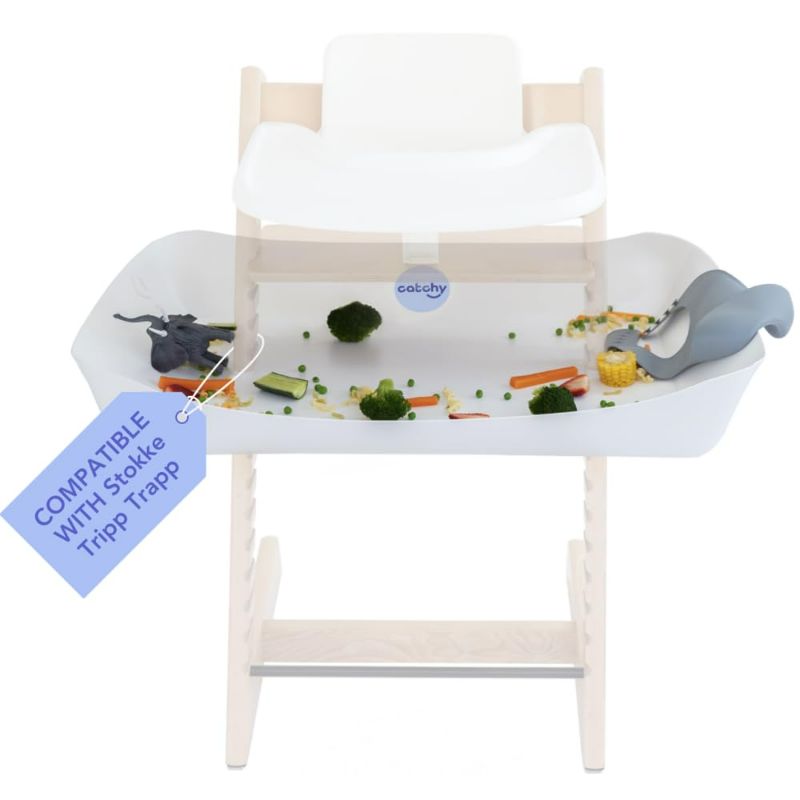 Photo 1 of CATCHY - Food Catcher - Compatible with Stokke Tripp Trapp High Chair - Highchair Sold Separately - Baby & Toddler Food & Mess Catcher - Under High Chair Accessory - Baby Feeding Essentials