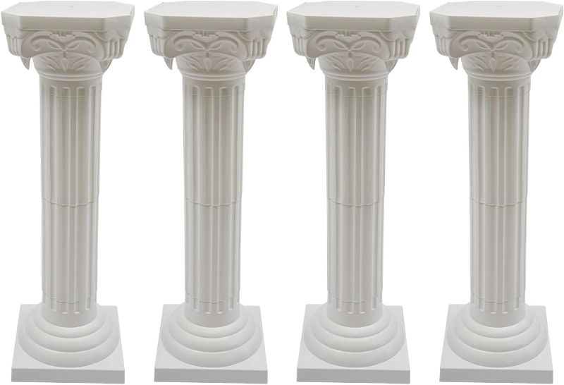 Photo 1 of 4 Pcs Wedding Roman Column, 88cm/34.65in Tall Wedding Landscaping Roman Pillar, Event Decorative Column, Christmas Decorations, Greek Statues Decor Greek Roman Style Statue (Height Adjustable)