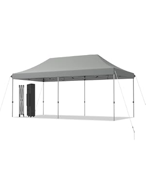 Photo 1 of 10 x 20 Feet Adjustable Folding Heavy Duty Sun Shelter with Carrying Bag