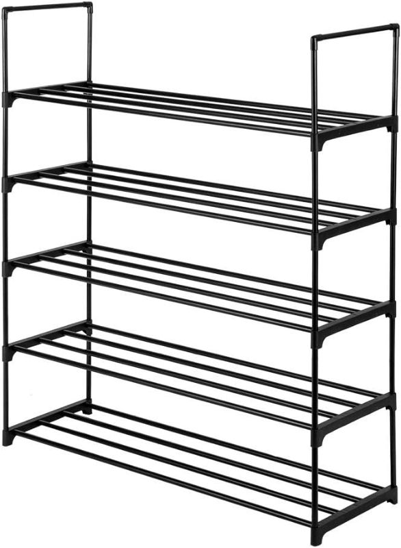 Photo 1 of Shoe Rack for Entryway, Sturdy & Durable Shoes Rack Storage Shelf,Shoe Rack Shoe Tower Shelf Storage Organizer for Closet Entryway Hallway,Organizer for Shoes (Black, 5-Tier)