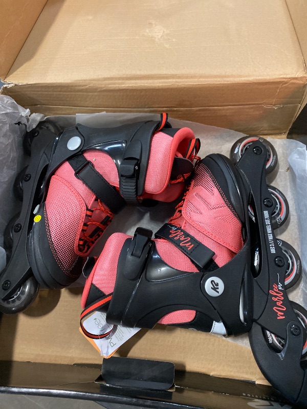 Photo 2 of K2 Skate Youth Marlee Pro Inline Skates, Black/Coral, 4-8