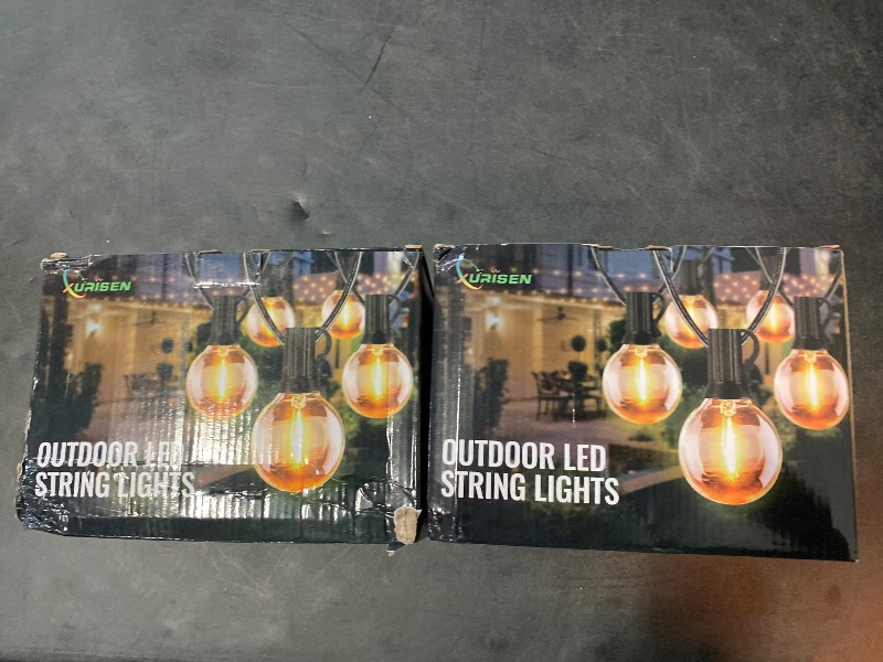 Photo 1 of Brightown Outdoor String Lights - 2 Pack Globe Patio Lights 100 Ft with 50 G40 Shatterproof Bulbs, Waterproof Connectable Commercial Hanging Lights for Backyard Bistro Porch Cafe