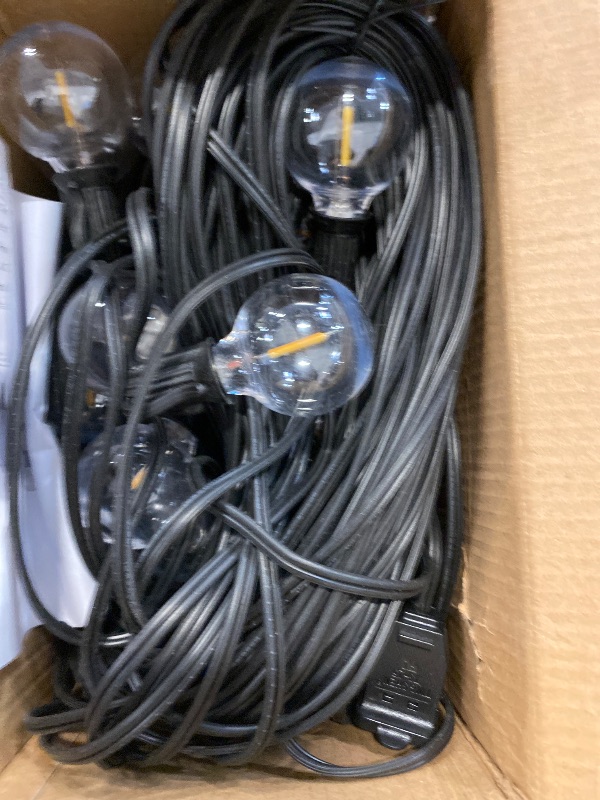 Photo 1 of Brightown Outdoor String Lights - 2 Pack Globe Patio Lights 100 Ft with 50 G40 Shatterproof Bulbs, Waterproof Connectable Commercial Hanging Lights for Backyard Bistro Porch Cafe