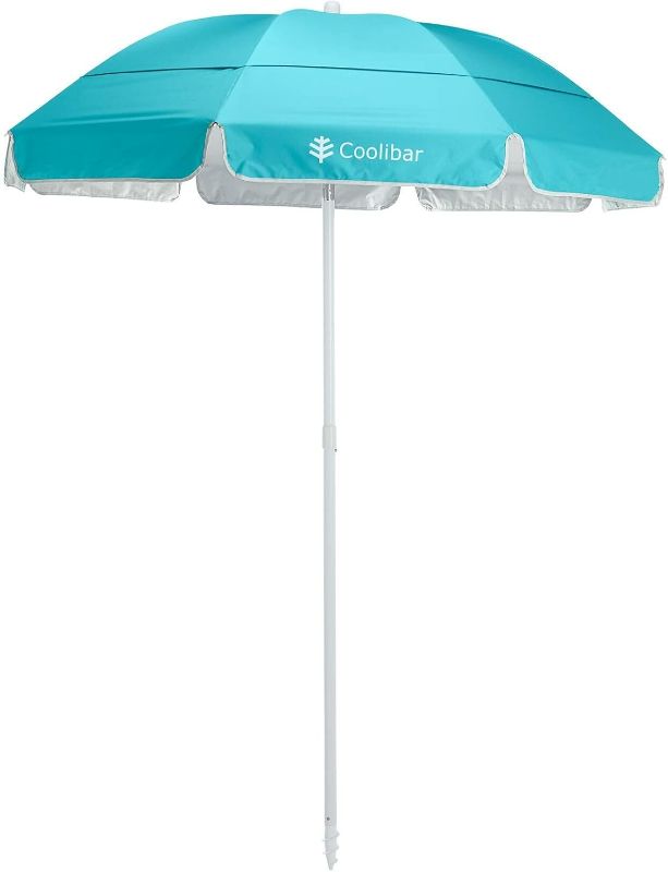 Photo 1 of Coolibar UPF 50+ 6 Foot Intego Beach Umbrella - Sun Protective (One Size- Coolibar Blue)
