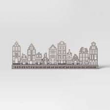 Photo 1 of 5" Metal Cityscape Christmas Countdown Advent Calendar Silver - Wondershop