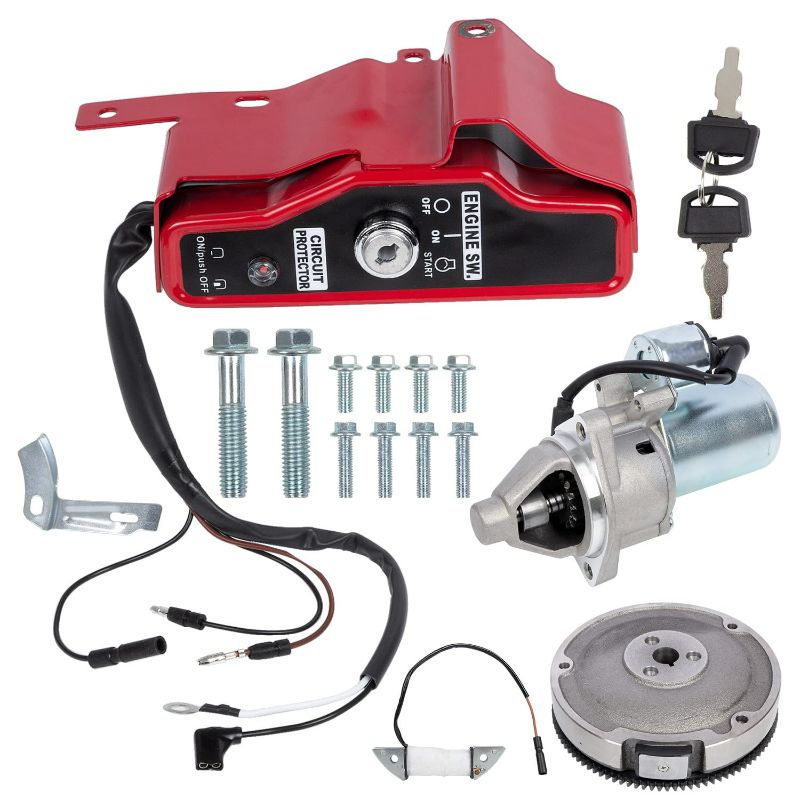 Photo 1 of RANSOTO Electric Start Motor Kit Ignition Switch Kit Compatible with Honda GX340 GX390 11HP 13HP Small Engines Key Box Electric Starter Motor