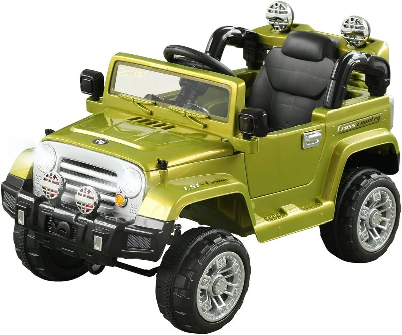 Photo 1 of Aosom 12V Ride on Car, Off-Road Electric Car, Battery Powered Toy Car with MP3 Connection, Parent Remote, Steering Wheel, Working Horn, Green