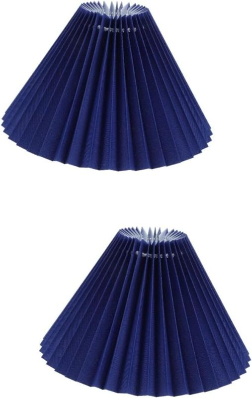 Photo 1 of DOITOOL 2 Pcs Pleated Lampshade Bathroom Light Shades Small Pleated Lamp Shades Lamps Shades Cylindrical Knob Cute Table Lamp Candle Decor Tabletop Rubber Desktop Wrought Iron E27