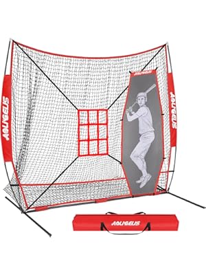 Photo 1 of 7'X7' Baseball Softball Practice Net,Pitching Net,Batting Net,with Large Ball Collection System,Baseball Pitching Kit - Batter Dummy,Bonus Strike Zone