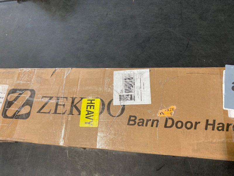 Photo 1 of ZEKOO 7.5FT Double Track Bypass Sliding Barn Door Hardware Kit for 2 Doors, Bypass Barn Door Track Kit, Low Ceiling, Easy Install, Fit 45" Wide Door Panel ?