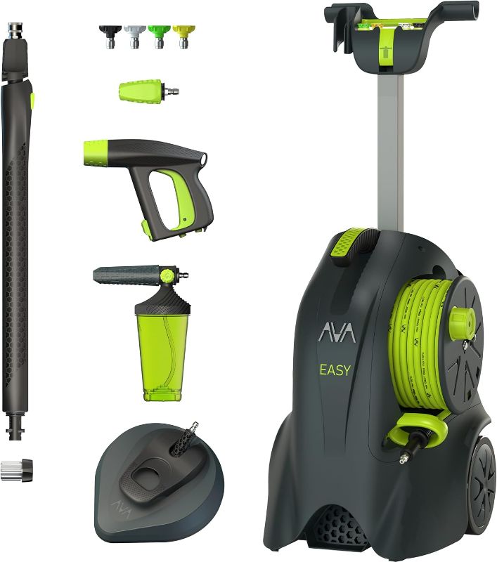 Photo 1 of AVA Easy P50 Pressure Washer XL, 2050 Max PSI 1.85 Max GPM 1800 W, High Power Washer for Car Wash, incl Premium Foam Cannon, Slim Patio Cleaner, 40 ft Flexi Hose, Zoom Lance, and 5 Nozzles tips