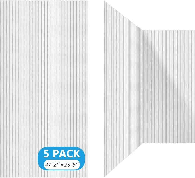 Photo 1 of BUBOS 5 Pack Large Acoustic Panels,47.2" X 23.6" X 0.4" Acoustical Wall Panel,Self-Adhesive Sound Proof Foam Panels, Decorative Soundproof Wall Panels for Home Studio Office,White