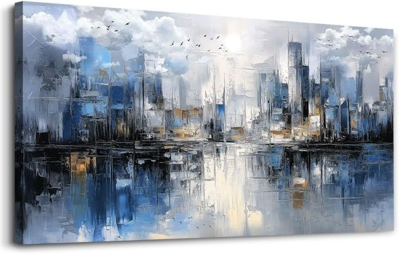 Photo 1 of FUHAIHUA Canvas Wall Art For Living Room Large Wall Decor For Office Bedroom Decorations Abstract Watercolor Painting Artwork Room Wall Mural Aesthetic Home Decor 30x60 In