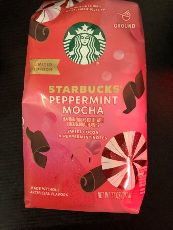 Photo 1 of Starbucks Limited Edition Ground Coffee (Peppermint Mocha, 11 Ounce (Pack of 1)) Peppermint Mocha 11 Ounce (Pack of 1)