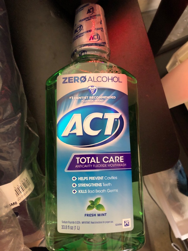 Photo 2 of ACT Total Care Zero Alcohol Anticavity Fluoride Mouthwash 33.8 fl. oz. Fresh Mint