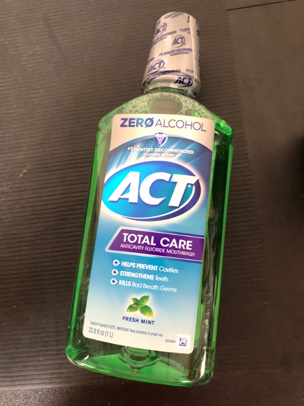 Photo 2 of ACT Total Care Zero Alcohol Anticavity Fluoride Mouthwash 33.8 fl. oz. Fresh Mint