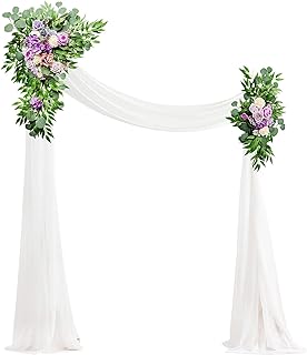 Photo 1 of BEAYFILY Artificial Wedding Arch Flowers Kit, Wedding White Chiffon Fabric Floral Arrangement Swag, Wedding Decorations for Ceremony, Reception Backdrop, Party Arbor Decoration (Dusty Lilac) https://a.co/d/0ivgdA2v