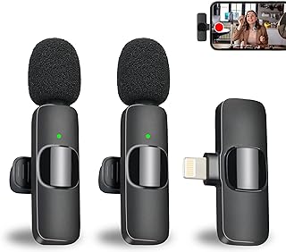 Photo 1 of Wireless Microphone for iPhone iPad-Wireless Lavalier Lapel Mic for iPhone 2 Mini Clip-on Mics for Video Recording Live Streaming YouTube Vlog Interview https://a.co/d/0ckSE6pQ