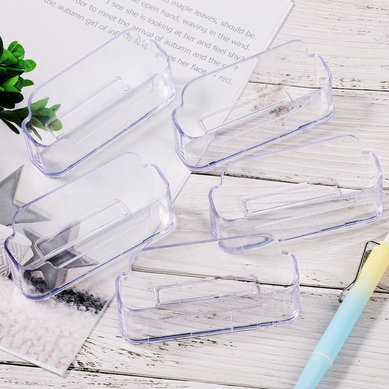 Photo 1 of 145 PIECE  Plastic Business Card Holder, 3.8x1.4x1.8 (L x W x H) Clear Business Card Holder Stand Acrylic Business Card Holder