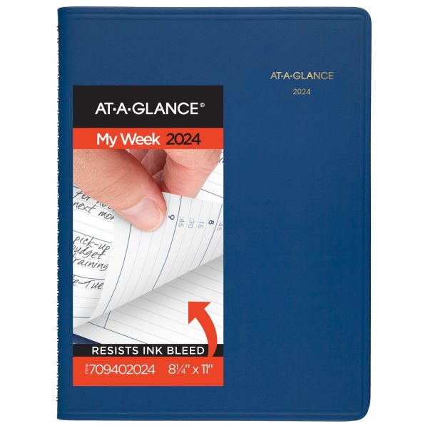 Photo 1 of 2024 at-a-GLANCE Fashion 8.25" X 11" Weekly Appointment Book, Blue (70-940-20-24)
