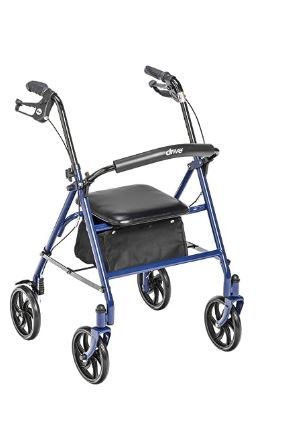 Photo 1 of Drive Medical 10257BL-1 4 Wheel Rollator Walker with Seat, 