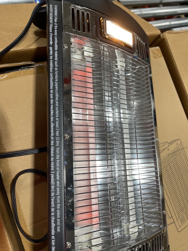 Photo 1 of 2 Packs -Electric Garage Heaters for Indoor Use, 1500W/750W Ceiling Mounted Radiant Heaters with Halogen Light, 90 Degree Rotation, 5 Mode Settings, Space Heater for Garage, Shop, Large Room and Patio