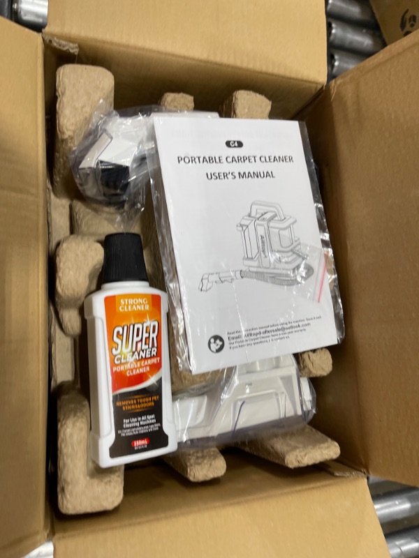 Photo 1 of Ailltopd Portable Carpet Cleaner Machine, Powerful Deep Stain Cleaning for Couch, Pets, Car Seats, Upholstery & Furniture, Spot with Dual Size Brushhead (White), 11.81 * 9.44 * 13.77, (C4)1025744800
LPNPMCD8800962
