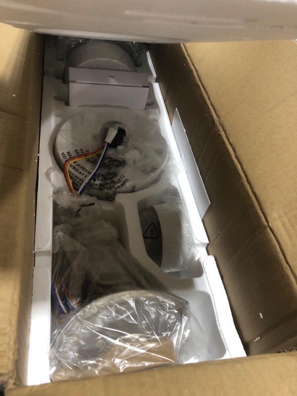 Photo 1 of LEDLUX 60 Inch Ceiling Fan with Light, Reversible DC Motor, 6 Speed Remote Control, 3 Solid Wood Blades Ceiling Fan for Living Room/Bedroom/Kitchen (White&Wood color) White&Light Wood 60 inch