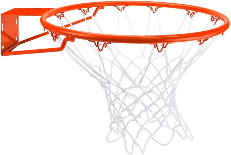 Photo 1 of Crown Sporting Goods Stainless Steel Basketball Rim with Free All Weather Net, Standard/18, Orange
