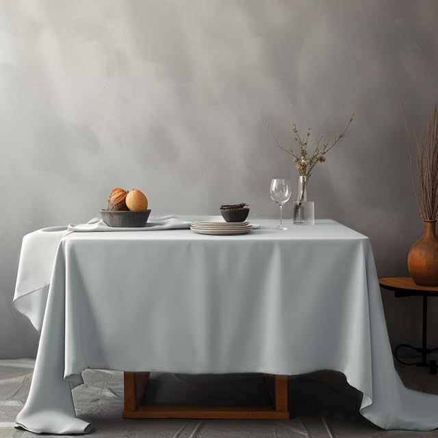 Photo 1 of 54x108in Rectangle Tablecloth Wrinkle Free Washable Tablecloth, Kitchen Dinning Tabletop Decoration, Fabric Table Cover for Wedding Thanksgiving Party Buffet Restaurant Table Cover Grey