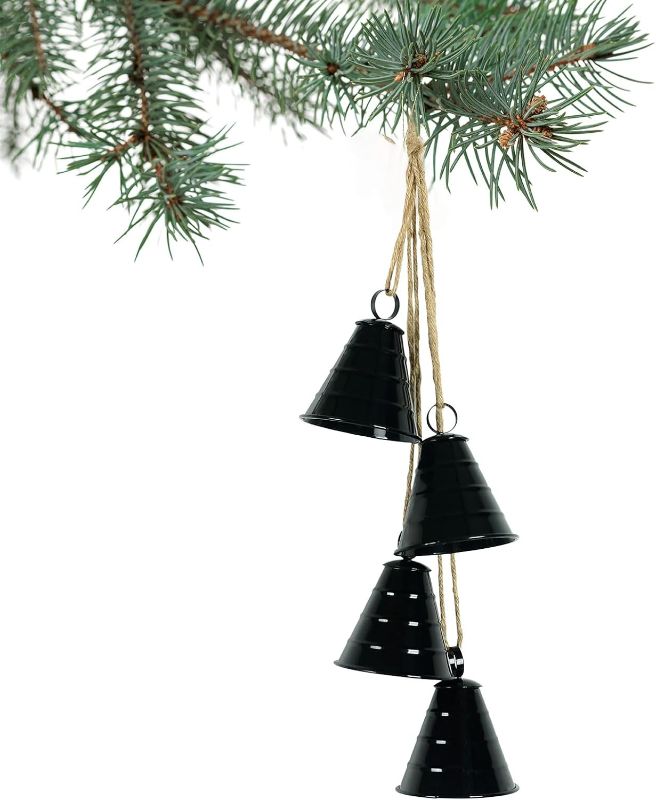 Photo 1 of Styleonme Decor Bells, Christmas Bell, Metal Indoor and Outdoor Blessing Bells, 4-Piece Set of Harmonious Bells, Vintage Handmade and Rustic Lucky Christmas Bells Hanging on a Rope