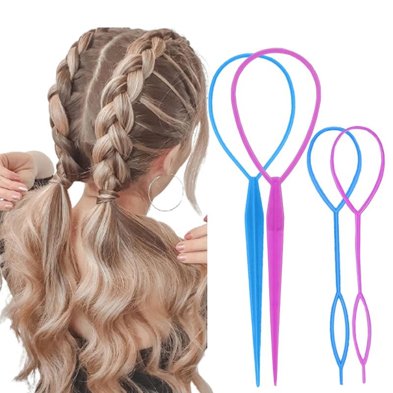 Photo 1 of Topsy Tail Hair Tool Hair Pull Through Tool Hair Loop Styling Tool - Ponytail Maker French Braid Loop For Hair Styling Gifts For Women Who Have Everything - Braiding Hair Supplies