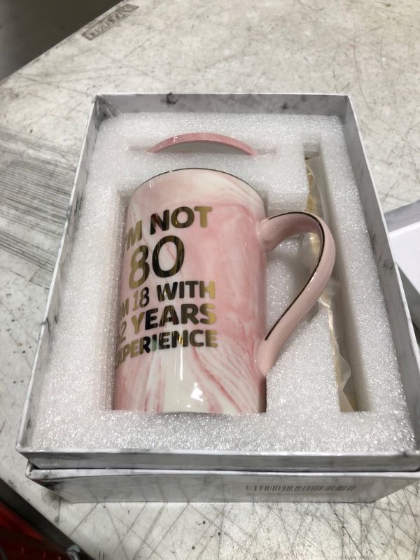 Photo 1 of 80th Birthday Gifts for Women, I’m Not 80 I’m 18 with 62 Years Experience Mug, 80th Anniversaries Gifts 80th Gifts Idea for Women Turning 80 Wife Mom Grandma Friend 14 Ounce
