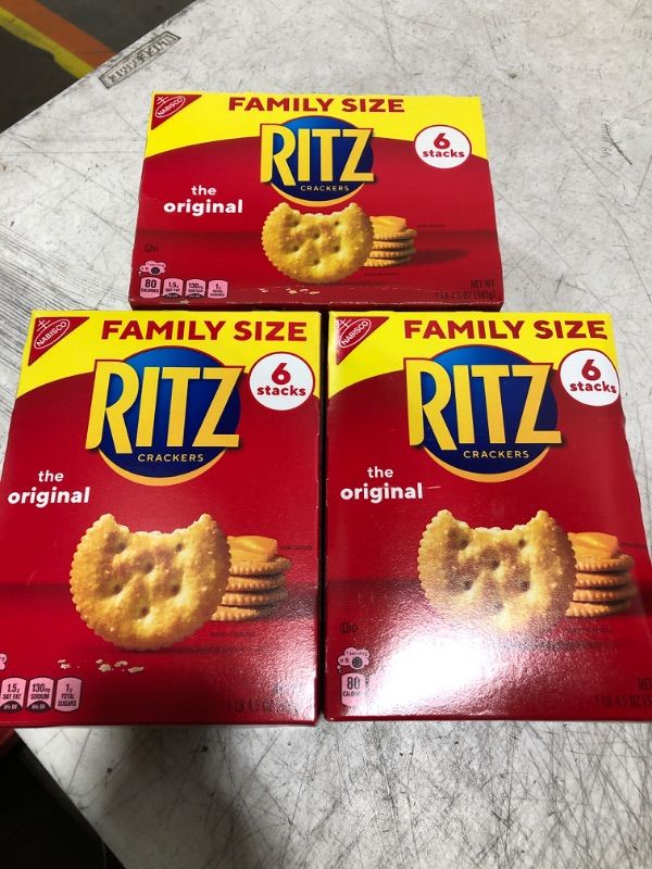 Photo 2 of RITZ Original Crackers, Family Size, 20.5 oz Original Flavor 1.28 Pound (Pack of 3)