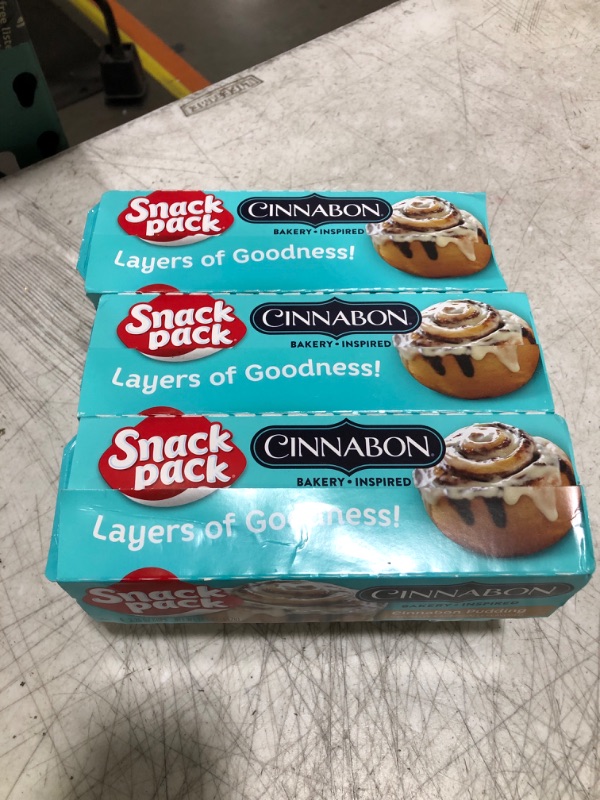 Photo 2 of  3 Pack -Snack Pack Cinnabon Bakery Inspired Flavored Pudding Cups, 3.25 oz. 6 Count