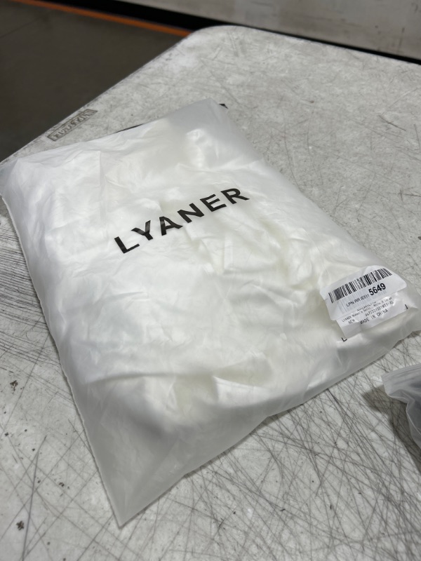 Photo 2 of LYANER Women's Satin Silk Shoulder Pad Ruched Bodycon Sleeveless Mini Tank Dress X-Large White
