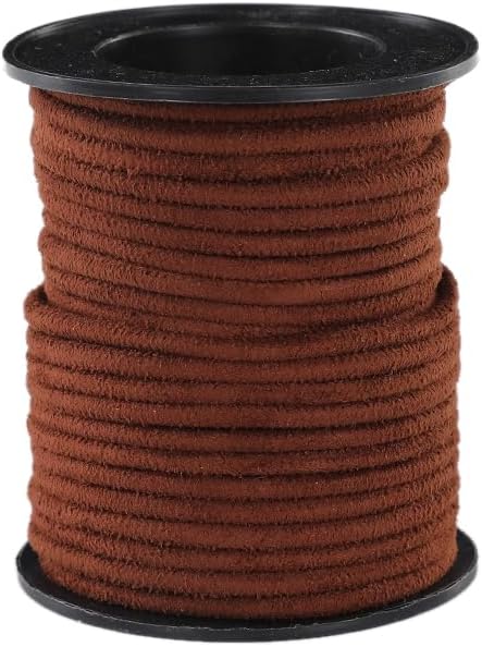 Photo 1 of 10 Yards of 3mm Man Made Suede Leather String: Perfect for DIY Jewelry Making Dark Brown
