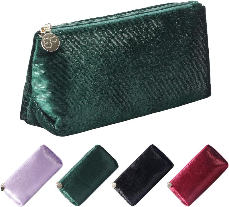 Photo 1 of Small Makeup Bag for Purse?Green Cosmetic Travel Bag for Women, Cute Makeup Pouch for Travelling