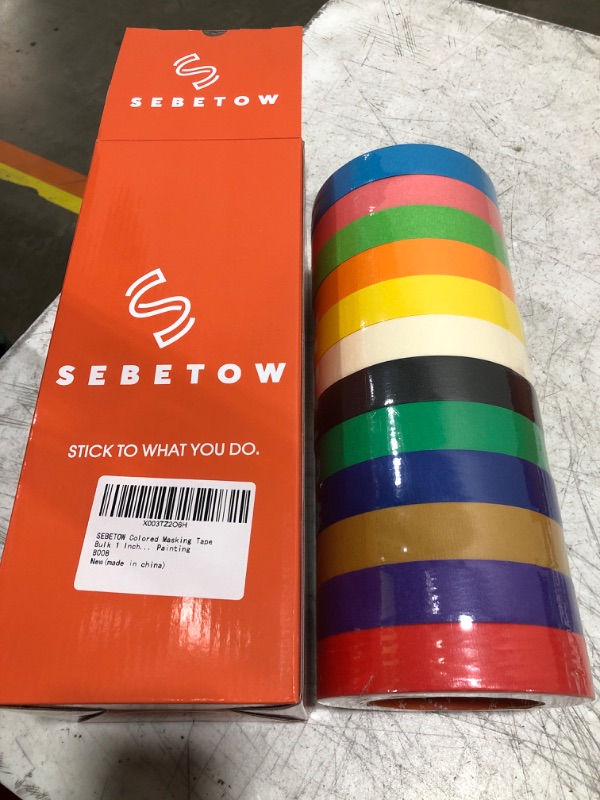 Photo 2 of SEBETOW Colored Masking Tape Bulk - 1,980 Feet x 1 Inch of 12 Colors - Christmas Colored Tape Rolls Multi Rainbow Color Tape Tape for Kids, Art, Colorful Supplies Colored Masking Tape × 12 Rolls Multicolored