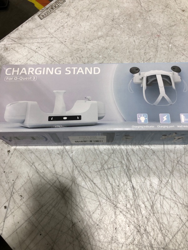 Photo 2 of Charging Dock Station Compatible with Oculus/Meta Quest 3 Charger Charging Headset and Controller Wall Mount Charging Dock Station Stand Supports for Quest 3 Accessories