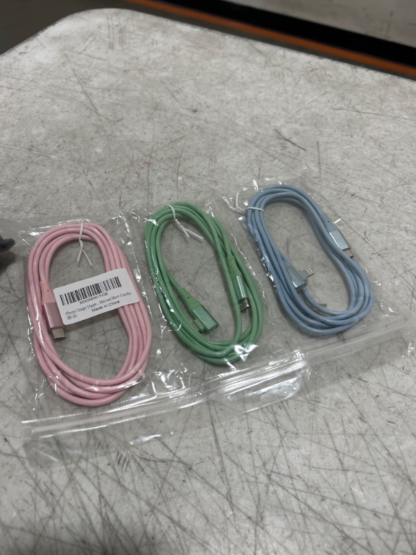 Photo 2 of USB C to Lightning Cable Apple MFi Certified 3Pack 6FT iPhone Charger 20W Fast Charging PD Cord 90 Degree Compatible with iPhone 14/13/12/11 Pro Max XR XS SE iPad 2 Mini and More colorful