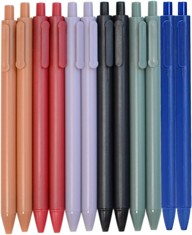 Photo 1 of 2 PACK - YYaaloa Cute Pens Black Gel Ink Pens Retractable 0.5mm Gel Pens Bullet Point Nice Gifts Fun Pens for Kids Girls Boys Women Office School Supplies (0.5mm Black (pack of 12), Dark color pens)
