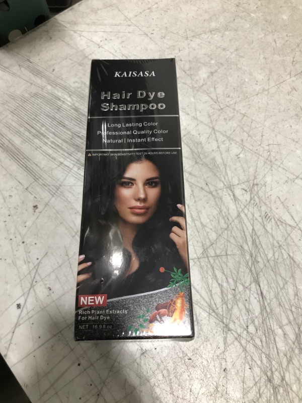 Photo 2 of Kaisasa Black Hair Dye Shampoo for Women and Men, Hair Color Shampoo for Gray Hair Coverage, Permanent Shampoo Hair Dye for Color Treated Hair, Natural Herbal Ingredients -16.9 FL OZ
