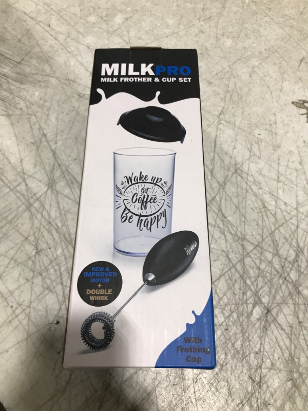 Photo 2 of PowerLix Milk Frother Handheld Battery Operated Electric Foam Maker For Coffee, Latte, Frappe, Matcha, Drink Mixer With Stainless Steel Double Whisk, Mini Hand Held Machine, Foamer Cup Included