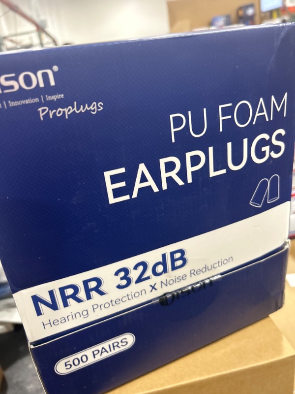 Photo 2 of 500Pairs Foam Earplugs, 32dB Disposable Noise Reduction Ear Plugs, Hearing Protection Bulk Ear Plugs for Shooting Range, Work, Travel,Concert 1 Count (Pack of 500) Blue