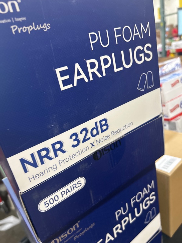 Photo 2 of 500Pairs Foam Earplugs, 32dB Disposable Noise Reduction Ear Plugs, Hearing Protection Bulk Ear Plugs for Shooting Range, Work, Travel,Concert 1 Count (Pack of 500) Blue