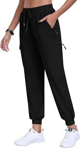 Photo 1 of MoFiz Women's Plus Size Hiking Cargo Pants Lightweight Quick Dry Joggers Athletic Workout Outdoor Zipper Pockets Pants SIZE L 