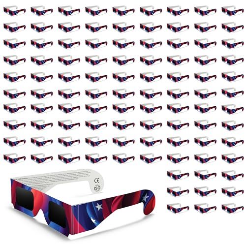 Photo 1 of Medical King Solar Eclipse Glasses (100 Pack) 2024 CE and ISO Certified Safe Shades for Direct Sun Viewing Approved 2024
